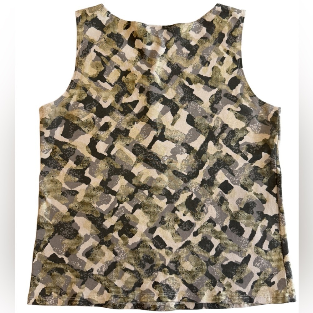 Ruby Rd. Camoprint Sequin Tank Top. PS - Picture 2 of 6